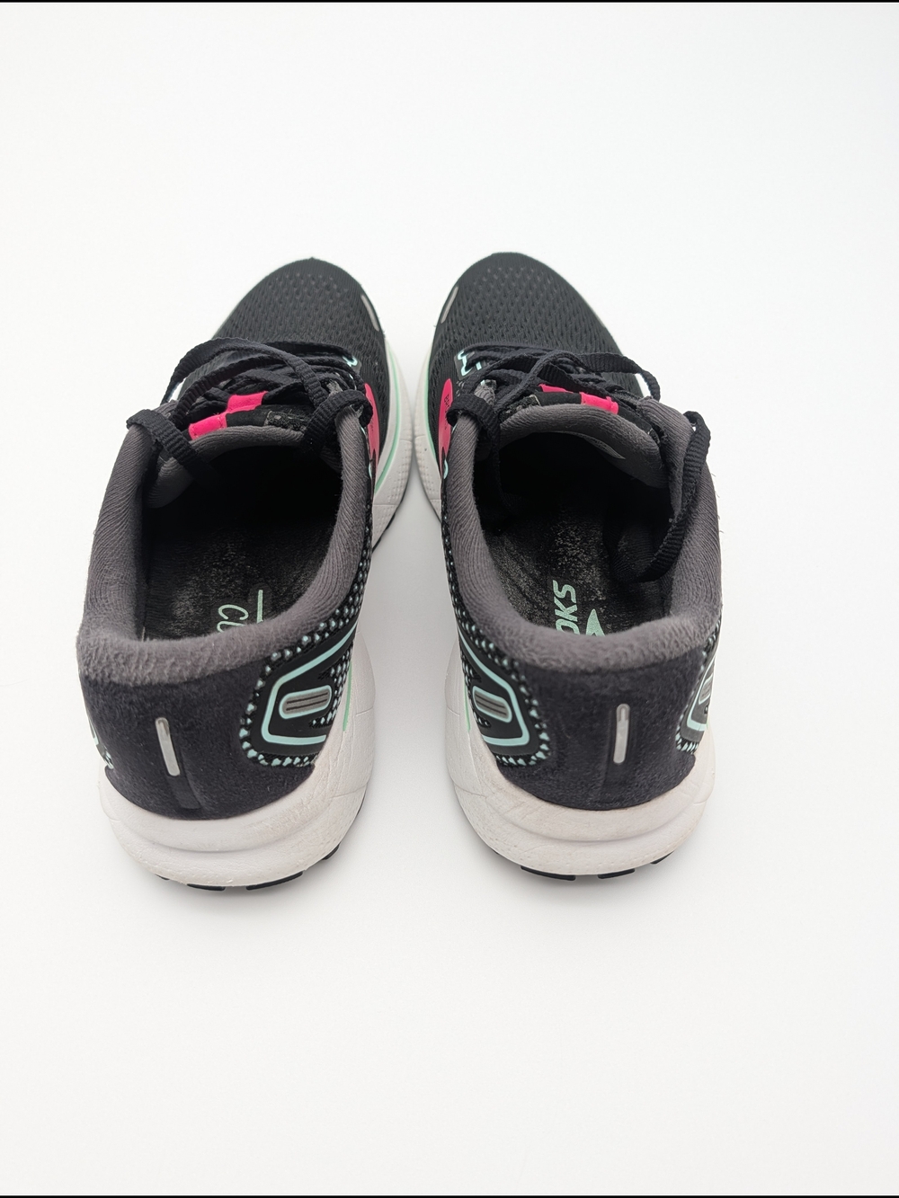 Brooks Women's Ghost 14 Running Shoes Size 8 (B) Blk/Mint/Pink Comfort - Picture 2 of 12
